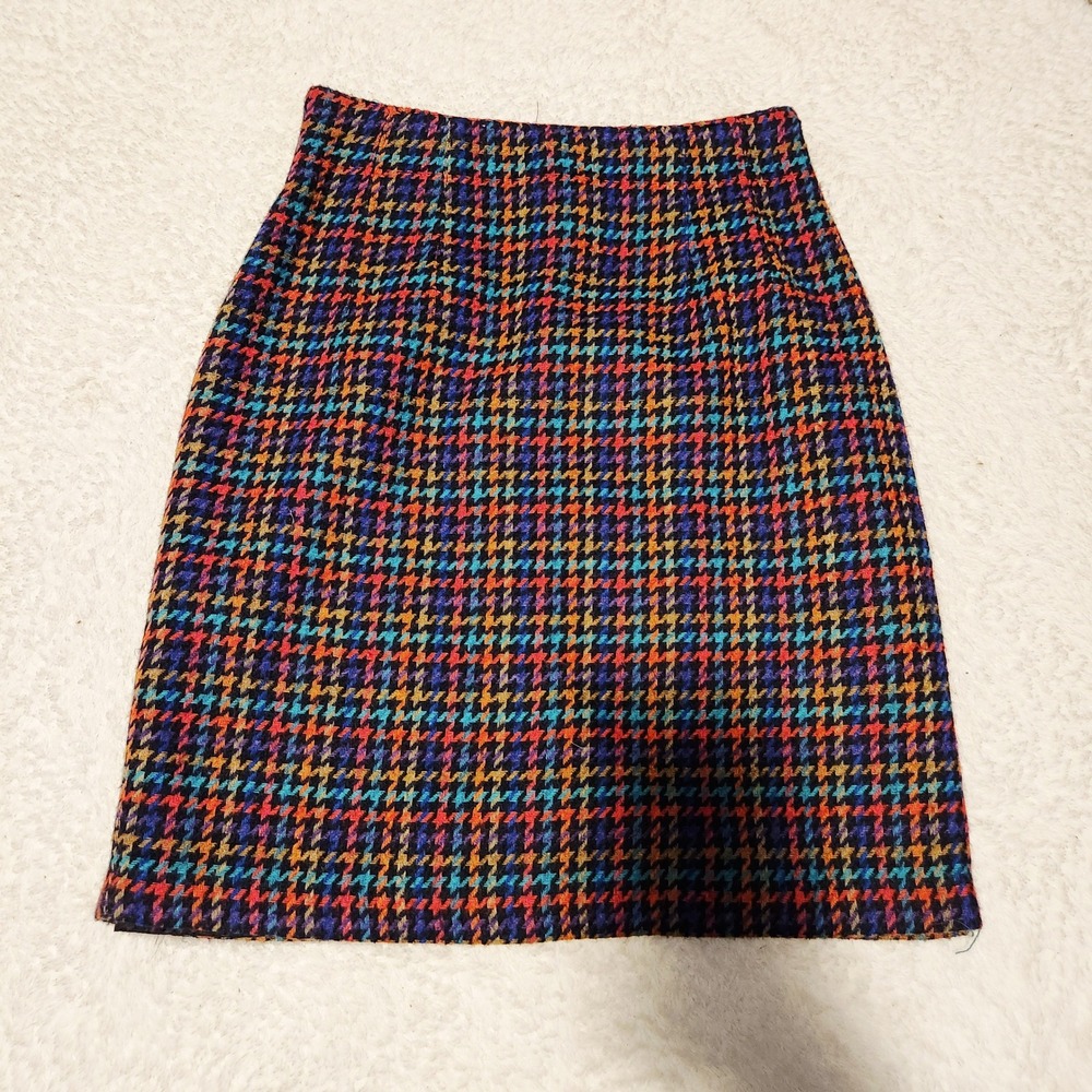BEST American Clothing Co Houndstooth‎ Plaid Wool Blend Skirt Size 5/6